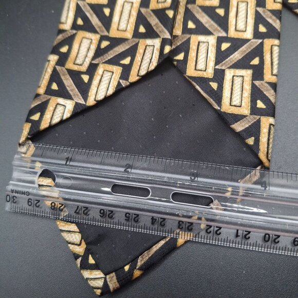 Vintage  Countess Mara Repvblicca 100% Silk Tie Geometric  Hand Made In Italy - Picture 4 of 4